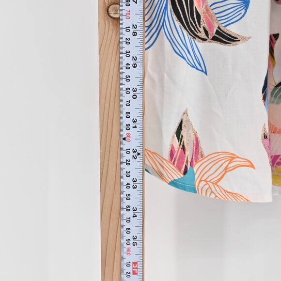 LA BLANCA Dress Size L Paradise Floral ALine Mini White Multi Off Shoulder - Picture 5 of 13